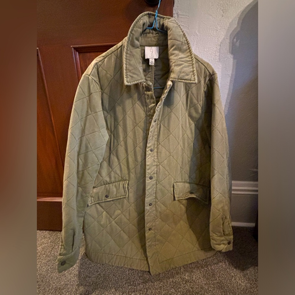 Dusty Green Quilted Lightweight Coat